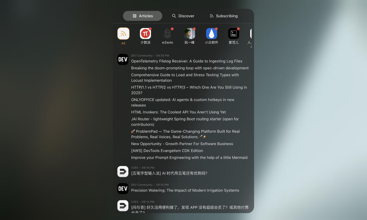 iHomepage RSS 功能 iHomepage RSS 功能